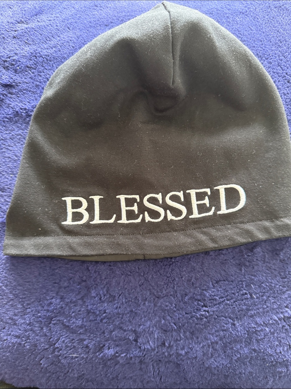 BLESSED Black Beanie Hat - Men Accessories